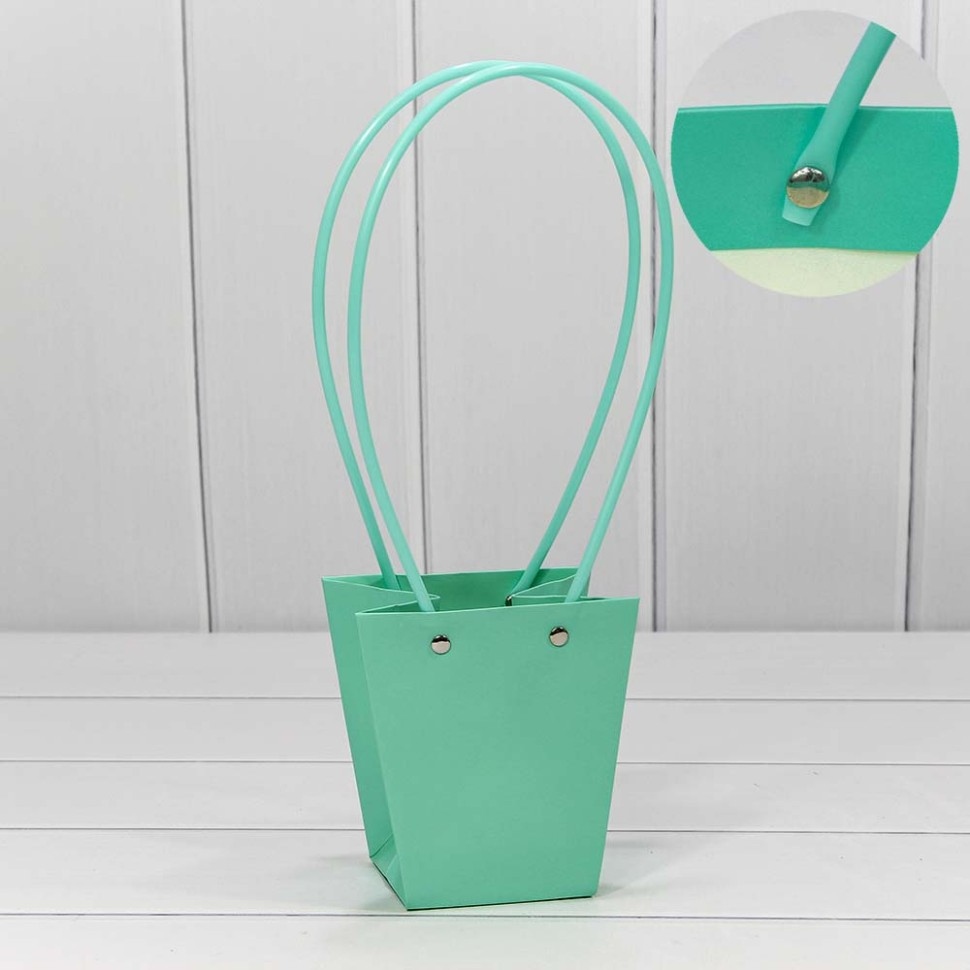 Пакет подарочный "Ваза для цветов" 12,5*12*8 Тиффани (5 шт)