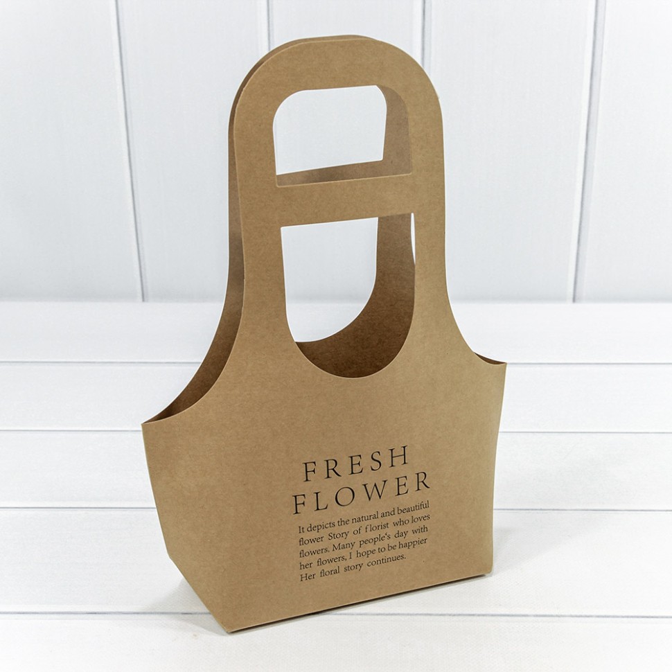 Пакет подарочный "Fresh Flower" Крафт 17*32*7,5