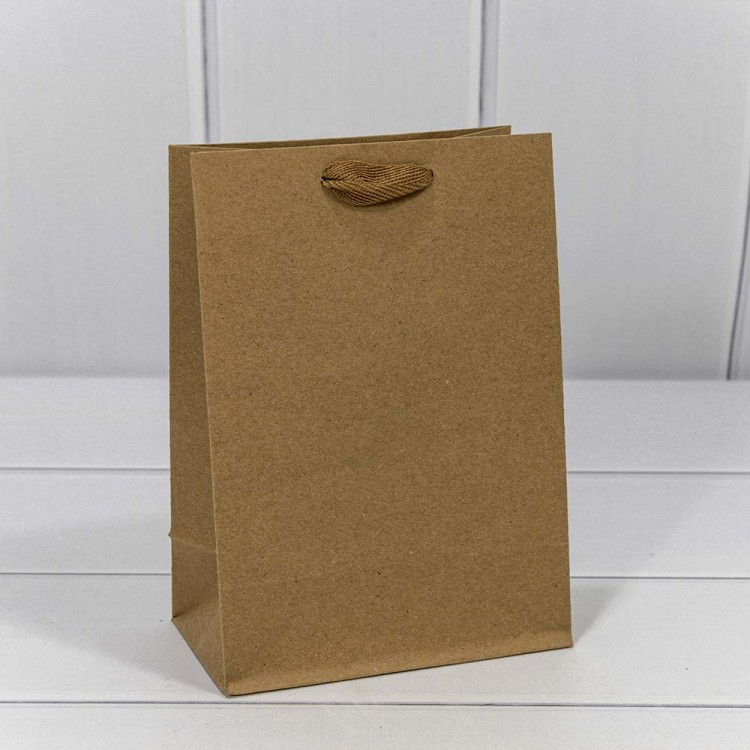 Пакет подарочный Крафт 14*20*8 см