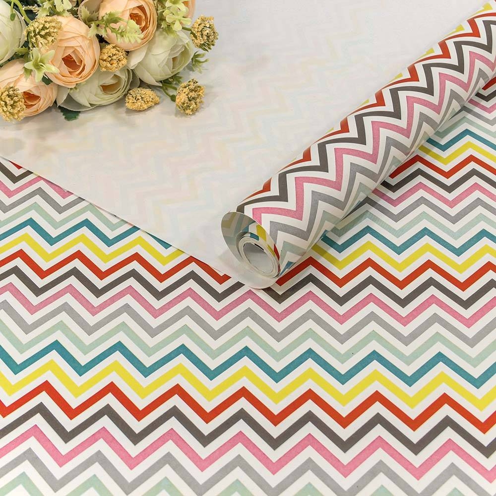 Бумага 0,7*5м мелованная 70г "Геометрические волны"