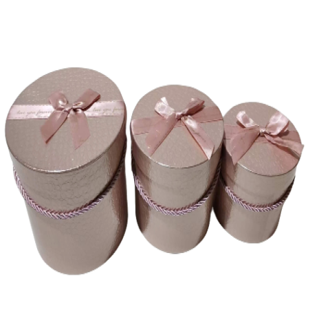 Набор коробок для цветов "Виражи страсти" 18,5*17, 15,3*14,5, 13,3*12 см, 3шт., светло-розовый