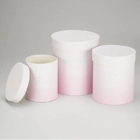 Набор коробок "Градиент" 18*17,2см,15,5*15см,12*12,2см., 3шт., св.розовый/розовый