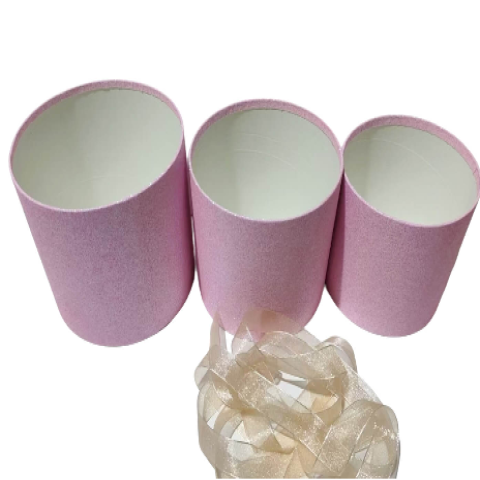 Набор коробок для цветов без крышки "Созвездие любви" 18*17, 15*14,5, 13*12 см 3шт., св.розовый