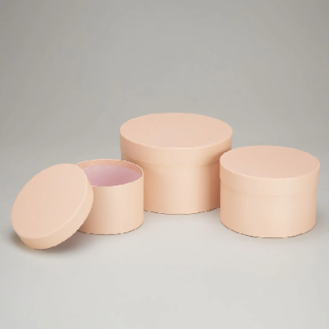 Набор коробок "Шайбы",20.7х10,5см, 17,3х9см., 14х7,5см 3шт. розовый