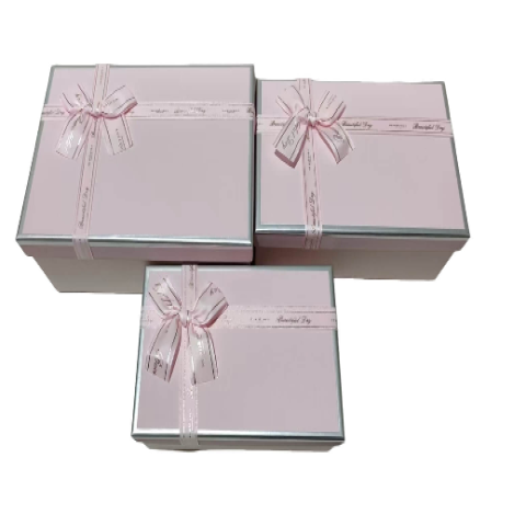 Набор коробок для подарков 23*16*9,5, 21*14*8, 19*12*6,5 см, 3шт., св.розовый