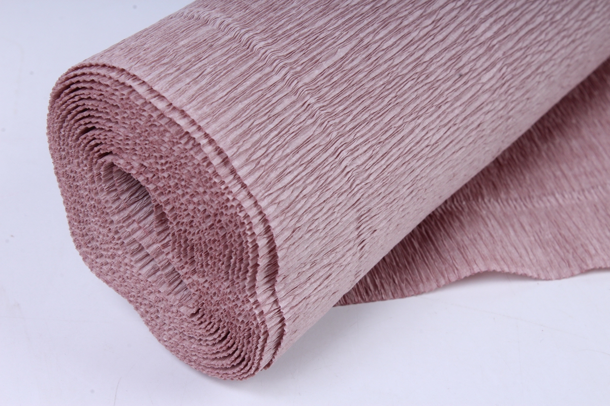 БУМАГА ГОФРИРОВАННАЯ ПЫЛЬНО РОЗОВЫЙ  50*250 СМ (180 ГР)