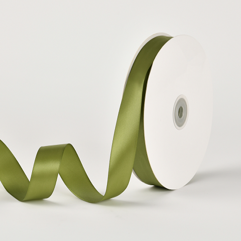 Лента атласная полиэстер 2,5см*80 ярдов, оливковый (5шт./упак.)