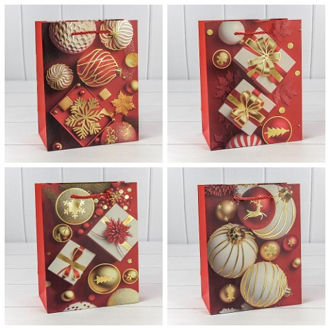 Пакет подарочный "Новый год" (микс 41) 18*23*10 210г 1/20