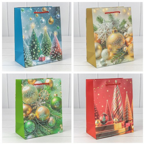 Пакет подарочный "Новый год" (микс 419) 18*23*10 210г 1/20