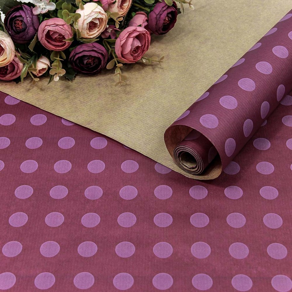 БУМАГА КРАФТ 0,72*10 М ВЕРЖЕ "КРУГИ НА СИРЕНЕВОМ"