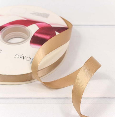 ЛЕНТА АТЛАСНАЯ (ПОЛИЭСТЕР) КЛАСС А 1,5 СМ*100 ЯРД ЗОЛОТОЙ