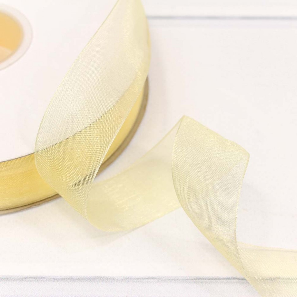 Лента Органза 2,5см*100ярд Желтый