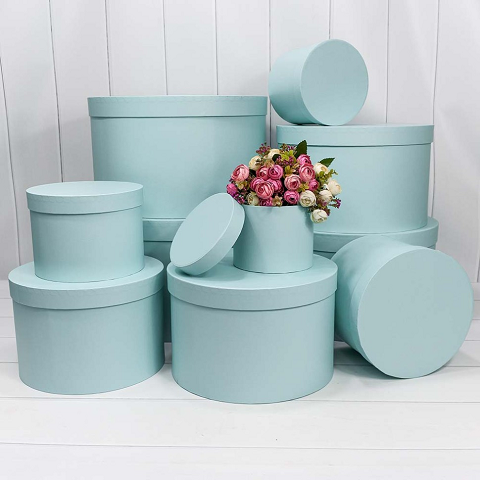 Коробки Круглые Набор 1/10 42,1*25,2 Голубой
