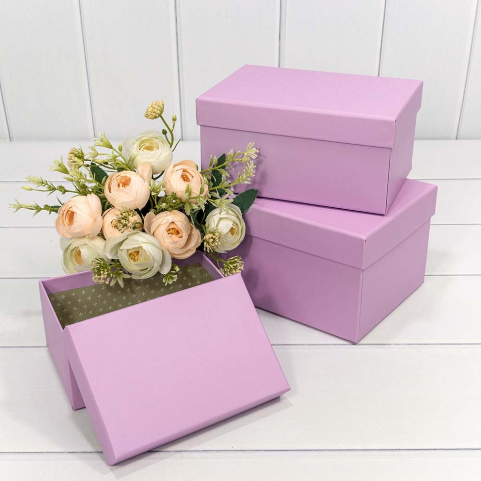 Коробки Прямоугольные Набор 1/3 22*15*11,5 Сиреневый