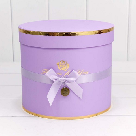 Коробки Цилиндр Набор 1/5 22,5*19,5 "Flowers for you" Сиреневый