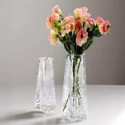 Ваза стеклянная 12,5*12,5*25 см, 1 шт., прозрачный