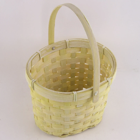 Корзина плетеная (бамбук), D19х14,5xH11 НН21 см, светло-желтый