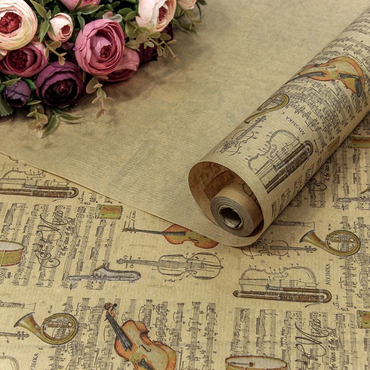 Бумага крафт 0,72*10м Верже 40г "Музыка"