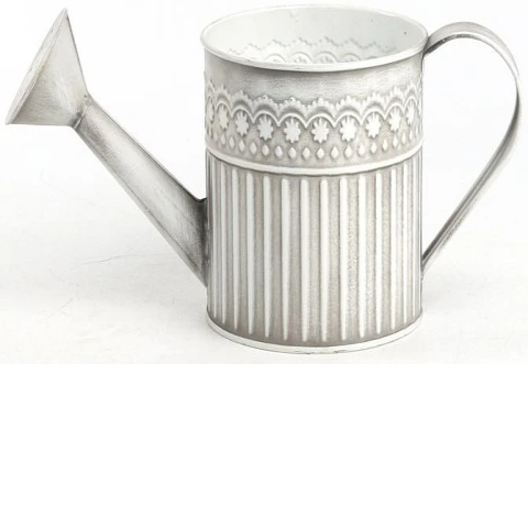 Декоративное кашпо-лейка 28XD11,5XH11CM, св.серый, металл