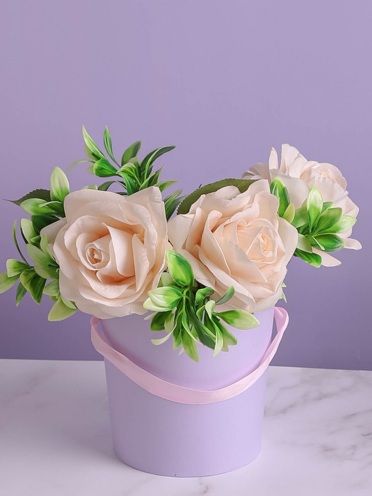 Коробка для цветов 14 × 15 см 9160 K LH22527-1-8 сиреневый