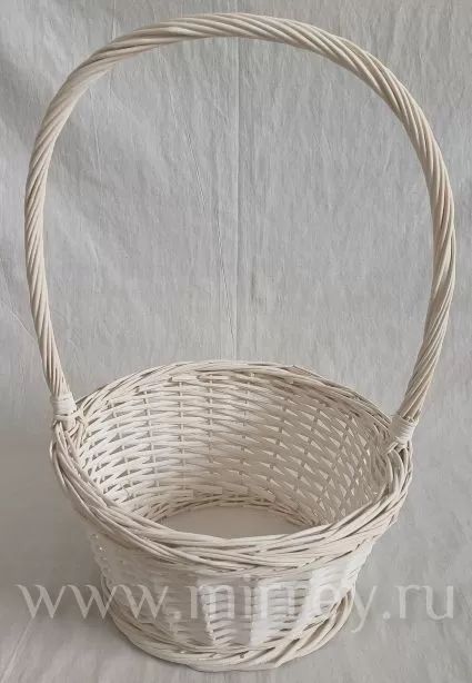 Корзина плетеная (ива), 27*27*14*43 см, 1 шт., белый