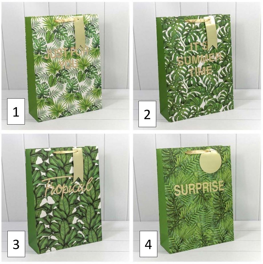 Пакет подарочный "Листья" (микс) 33*45*13