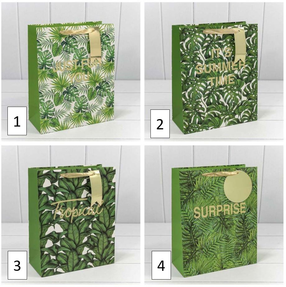 Пакет подарочный "Листья" (микс) 26*32*12