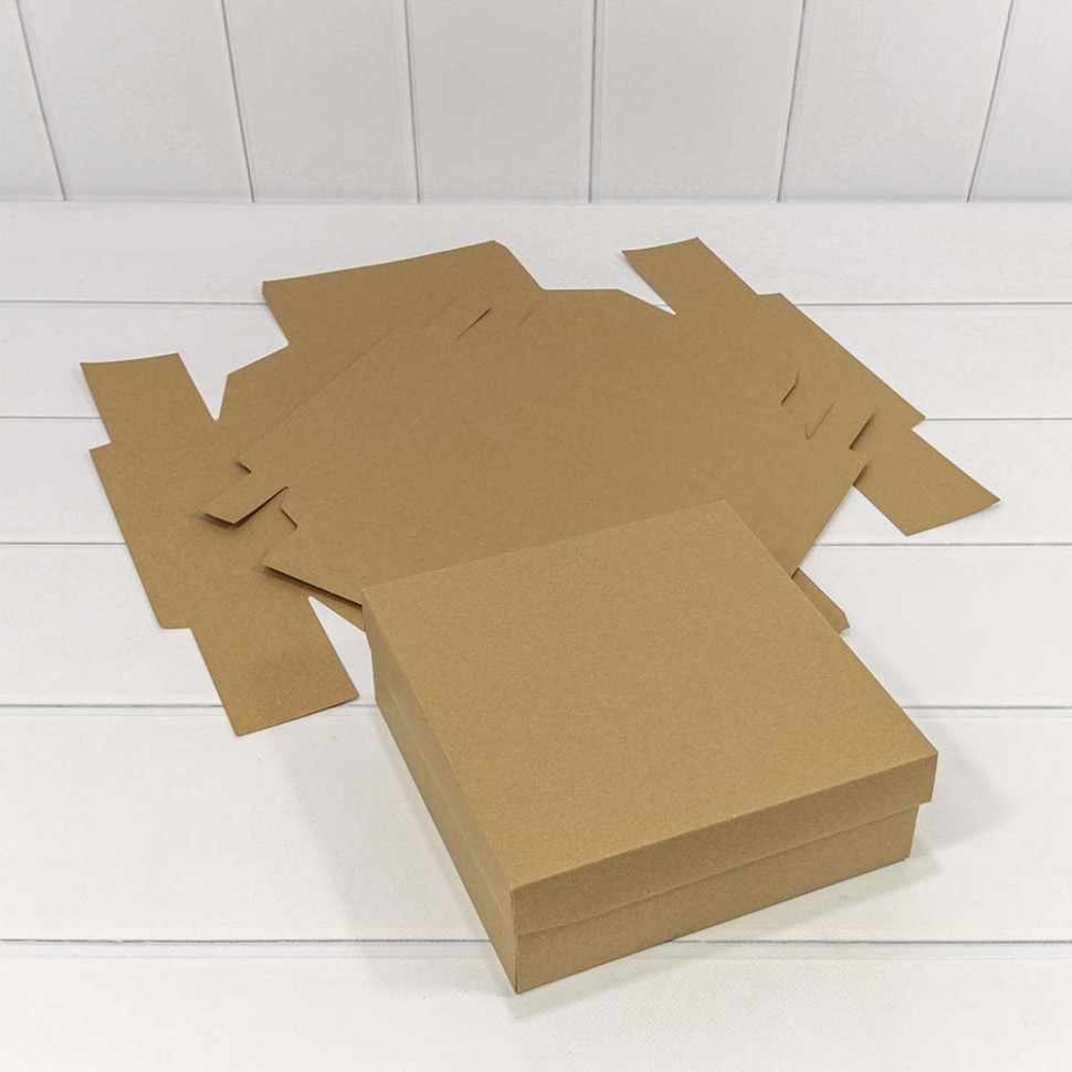 Коробка Квадратная 20*20*7 сборная Крафт