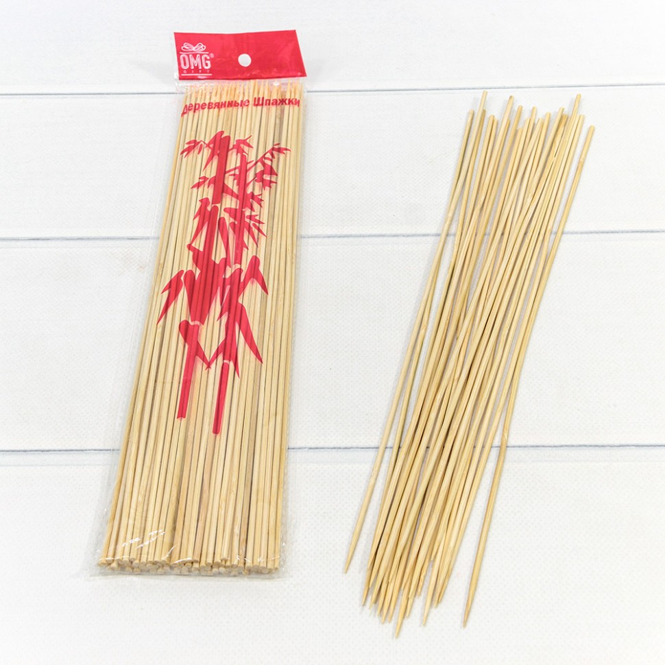 Шпажки деревянные (100 шт.) 35см*3мм