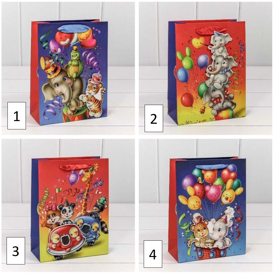 Пакет подарочный с 3D аппликацией "Детский" (микс 1) 18*24*8,5