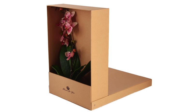 Коробка для цветов Прямоугольная 39*25*9 см бежевый