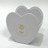Коробка-сердце под цветы, 13,4х9х11,3 (13,7x9,7) см, белый