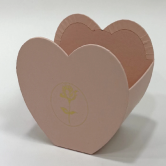 Коробка-сердце под цветы, 13,4х9х11,3 (13,7x9,7) см, св.розовый