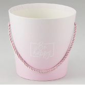 Коробка под цветы "Градиент" 16 × 16 × 13,2 см, св.розовый/розовый