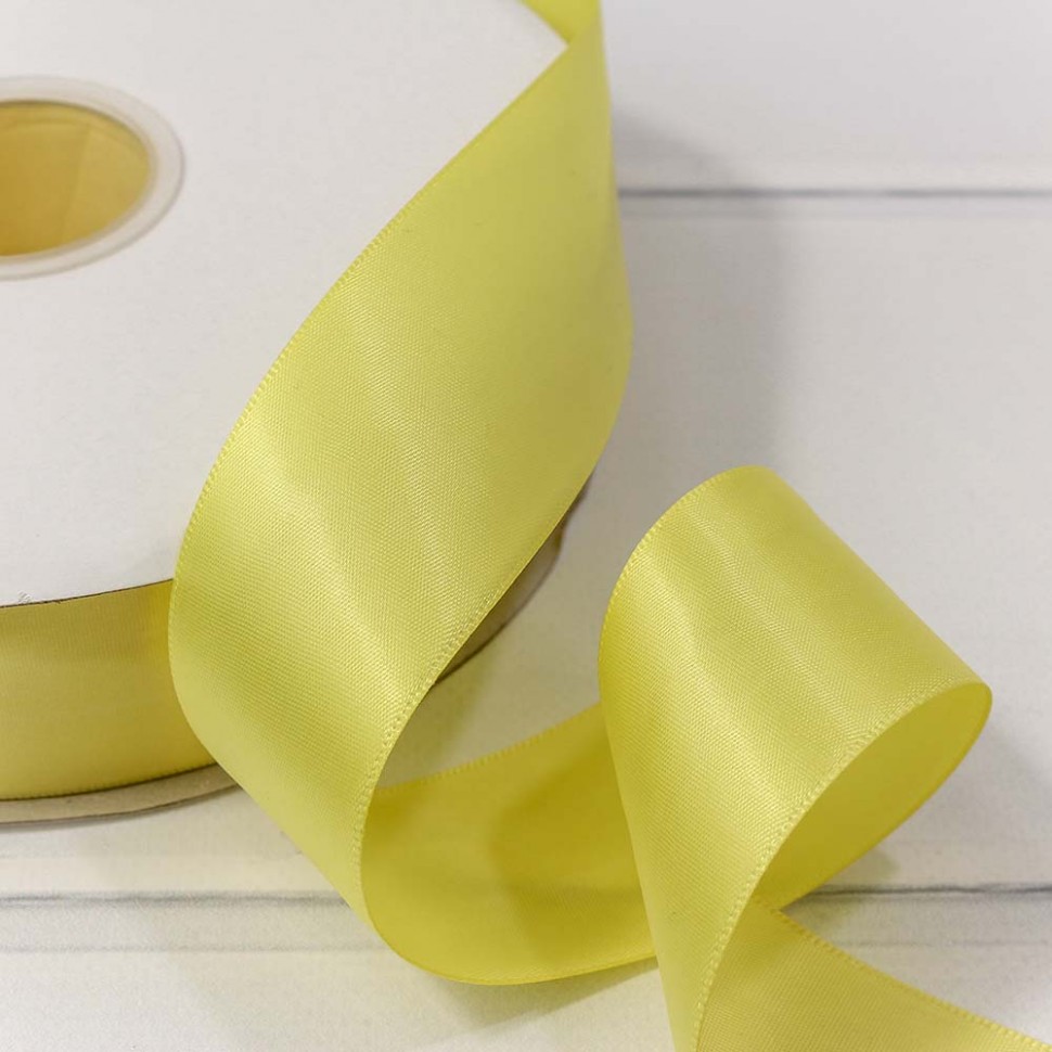 ЛЕНТА АТЛАСНАЯ (ПОЛИЭСТЕР) КЛАСС А 3,8 СМ*100 ЯРД ЖЕЛТЫЙ