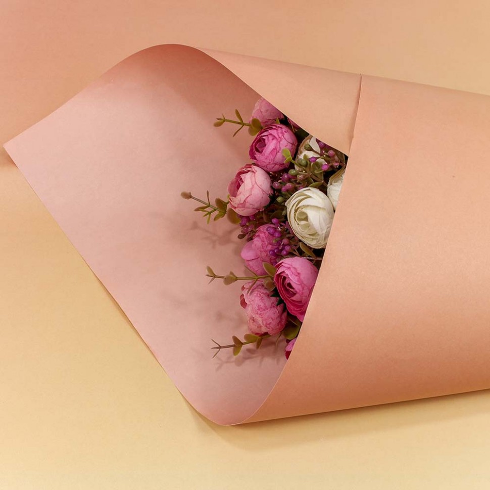 БУМАГА В ЛИСТАХ КРАФТ "ЦВЕТНАЯ" ХАМЕЛЕОН 58*58 СМ (20 ШТ.) ПУДРОВО-ПЕСОЧНЫЙ