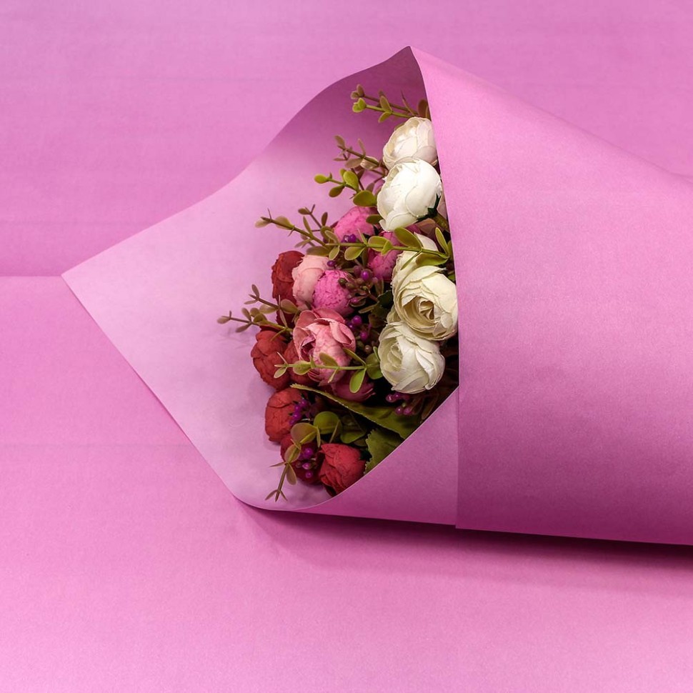 БУМАГА В ЛИСТАХ КРАФТ "ЦВЕТНАЯ" ХАМЕЛЕОН 58*58 СМ (20 ШТ.) СИРЕНЕВЫЙ