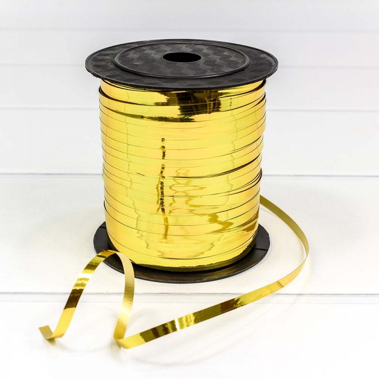 Лента Полипропилен (бобина) металлизированная 0,5см*250ярд Золотой