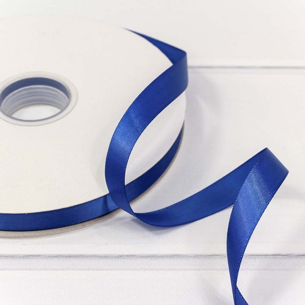 Лента Атласная Полиэстер класс А 1,5см*100ярд Тёмно-синий