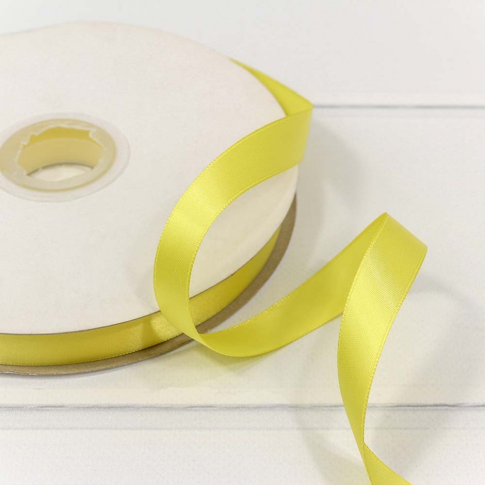 Лента Атласная Полиэстер класс А 1,5см*100ярд Желтый