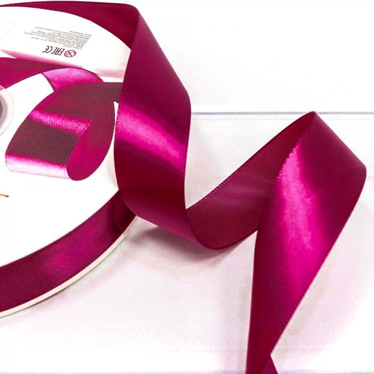 Лента атласная полиэстер класс А 2,5см*100ярд винный