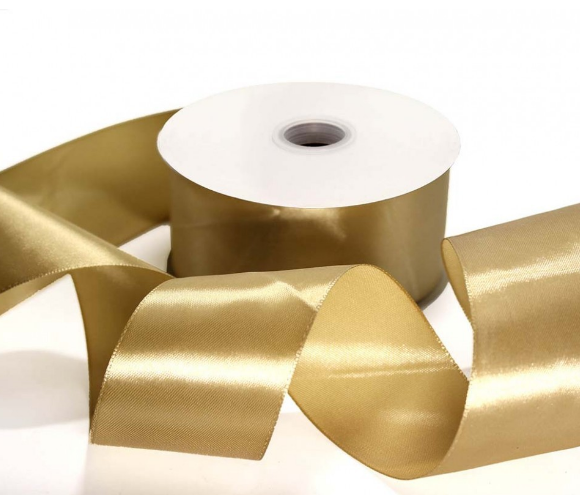 ЛЕНТА АТЛАСНАЯ САТИН 5 СМ*50 ЯРД ЗОЛОТИСТО-БЕЖЕВЫЙ