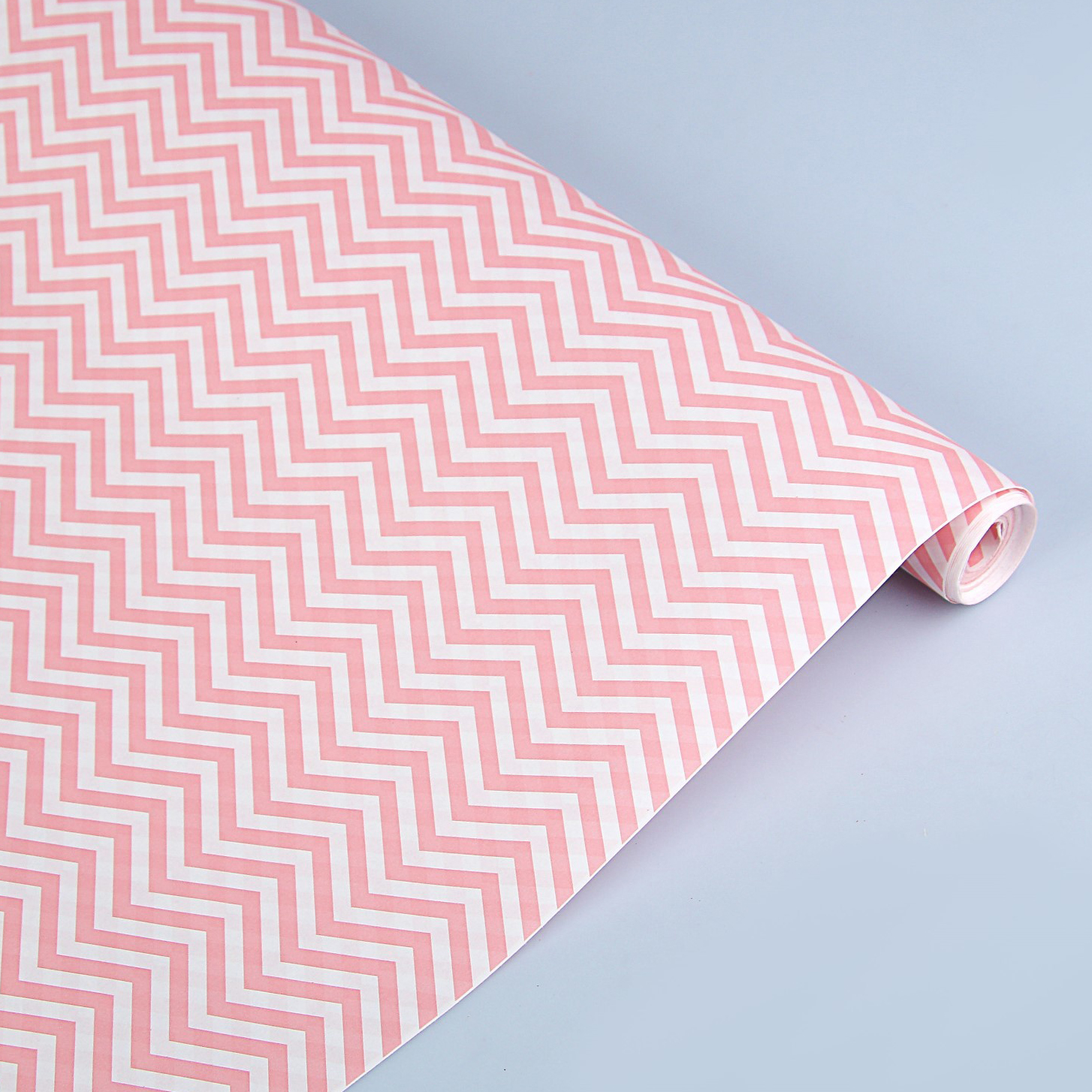 БУМАГА КРАФТ 0,5*10 М БЕЛЁНАЯ ДВУХСТОРОННЯЯ "ЗИГЗАГ" РОЗОВЫЙ