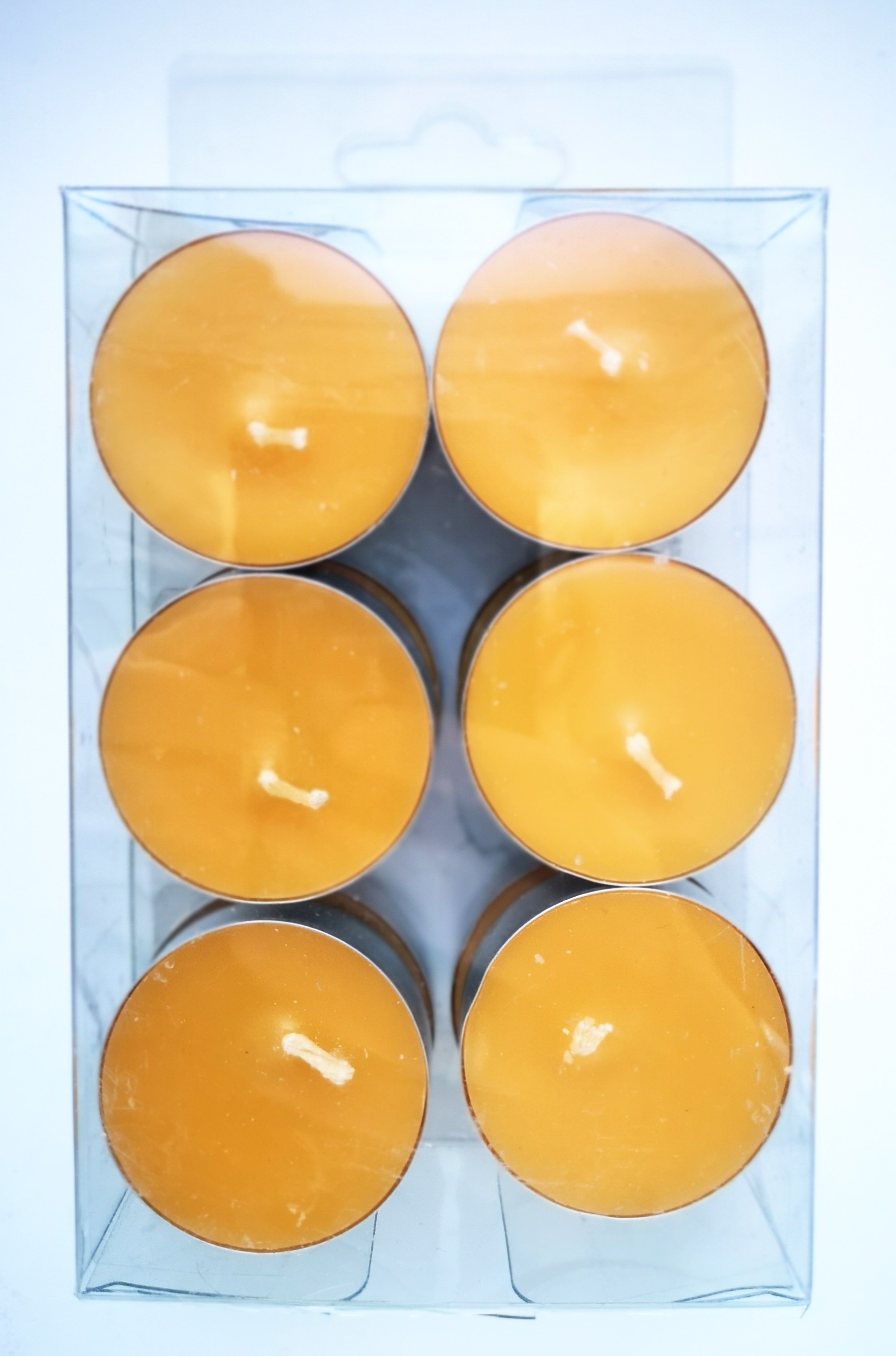 Чайные свечи малые D 37 мм. Набор 12 шт, цвет оранж, аромат цитрус