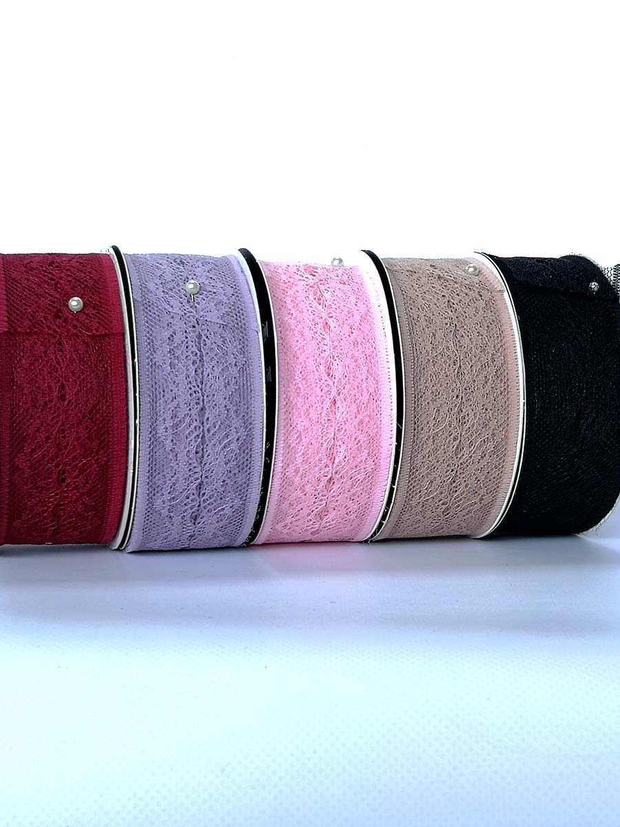 Лента декоративная "Кружево" полиэстер 40 мм*25 ярд черный