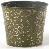 Декоративное кашпо D15XH13,5/B11,5СМ, зеленый, металл