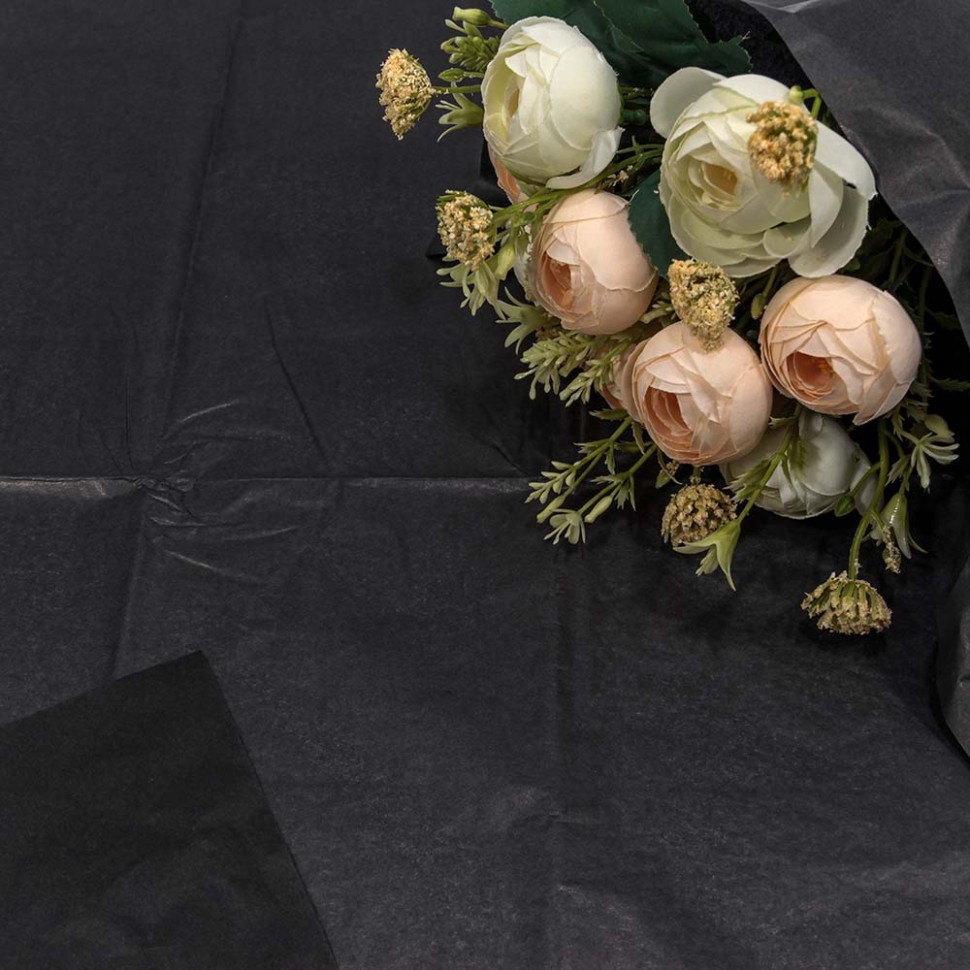 Бумага в листах "Тишью" 50*66 (10шт.) Чёрный