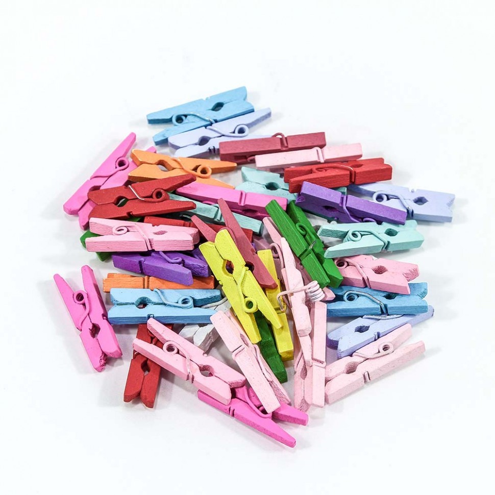 Цветочный аксессуар Прищепки декоративные Цветные (микс) 2,5*0,7*0,3