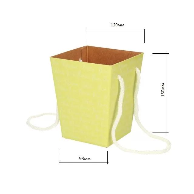 Коробка для цветов 9,3 х 12 х 15 см, зеленый