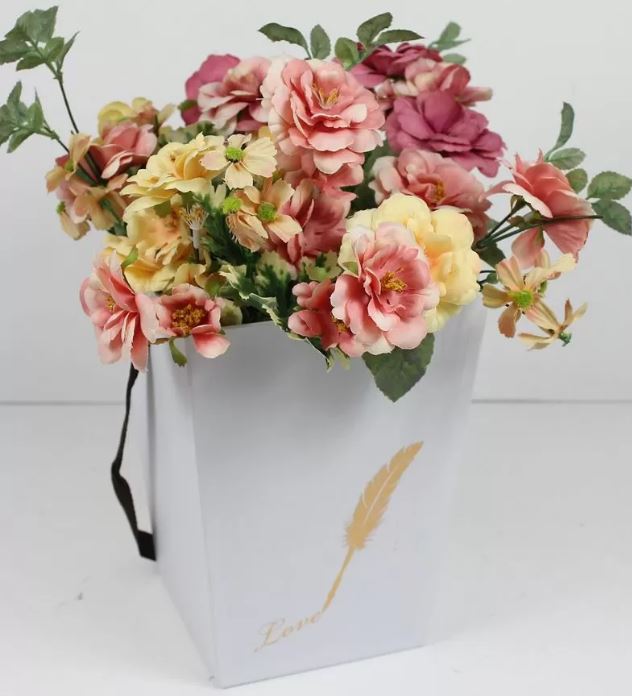 Коробка под цветы 12,7x12,7x22,7H, белый